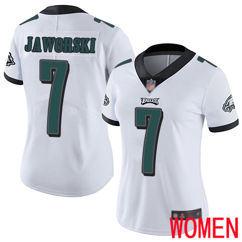 Women Philadelphia Eagles #7 Ron Jaworski White Vapor Untouchable NFL Jersey Limited Player Football->women nfl jersey->Women Jersey
